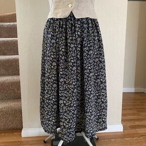 Floral Blue and White Skirt